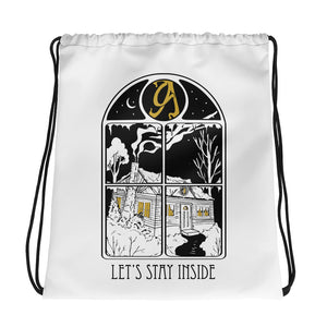 Let's Stay Inside Drawstring Tote