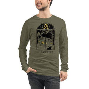 Let's Stay Inside Long Sleeve Tee (black print)