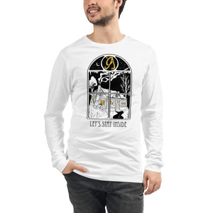 Let's Stay Inside Long Sleeve Tee (black print)