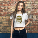 Load image into Gallery viewer, Let&#39;s Stay Inside Crop Top (vintage print)
