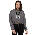 Load image into Gallery viewer, Let&#39;s Stay Inside Crop Hoodie (white print)
