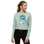 Load image into Gallery viewer, Let&#39;s Stay Inside Crop Crewneck (blue print)
